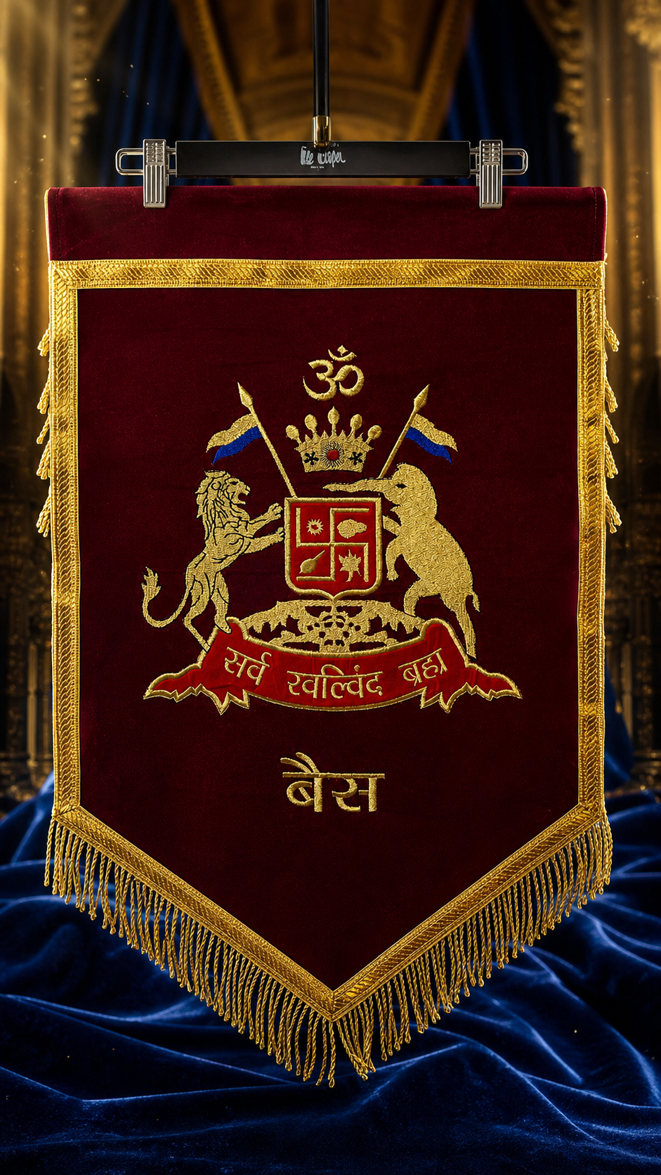 Royal Bais Heritage Velvet Banner Flag – 1.5 x 2 Feet