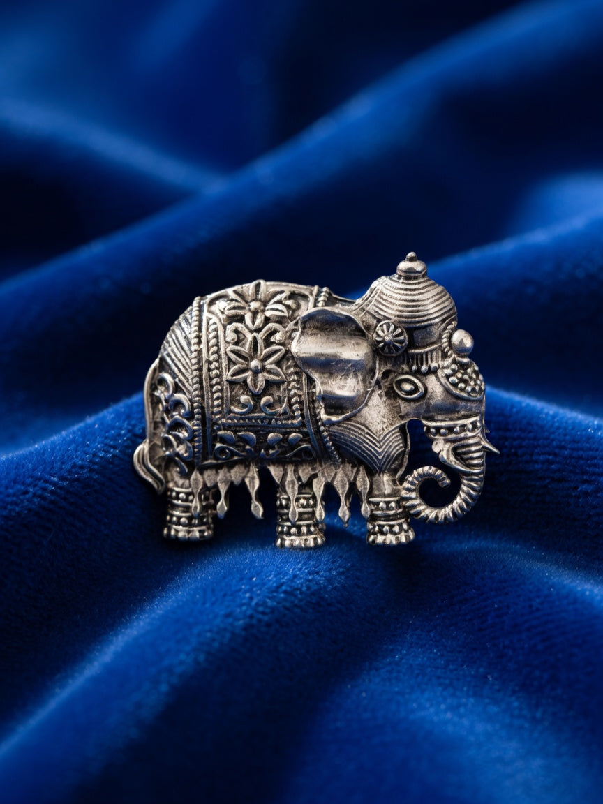 Traditional Elephant Design Jodhpuri Brooch