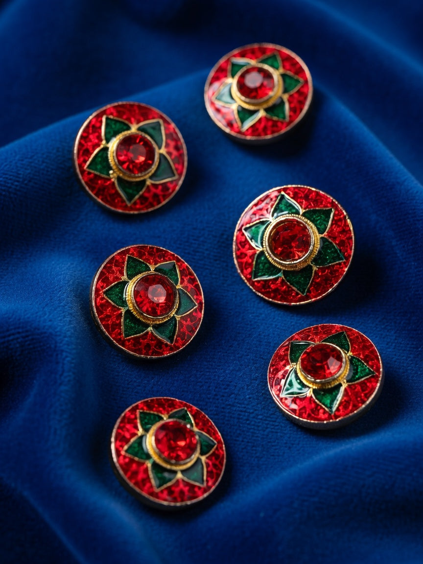 Royal Ruby Star Heritage Button