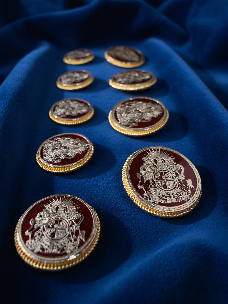 Royal Silver Crest Heritage Button