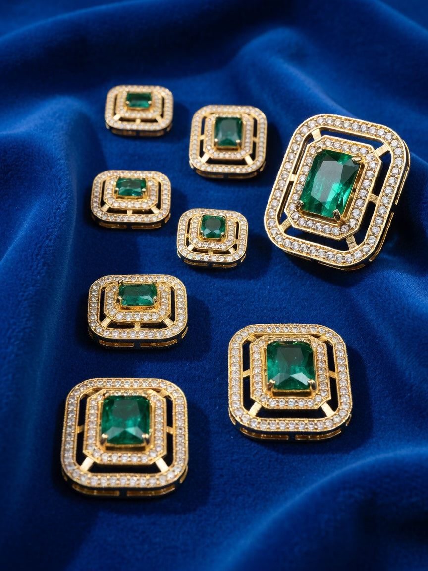 Royal Emerald Stone Heritage Button