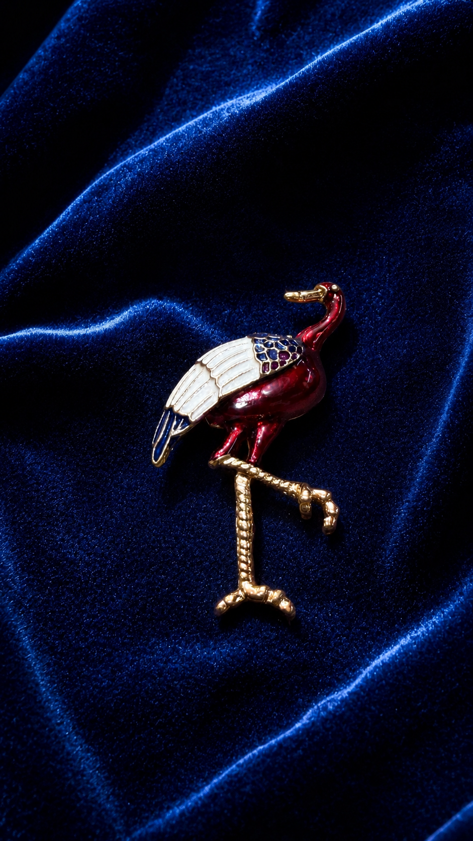 Flamingo Design Jodhpuri Brooch