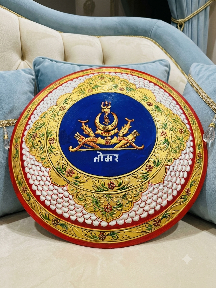 Tomar Surname Plate – Hand Painted Metal Design