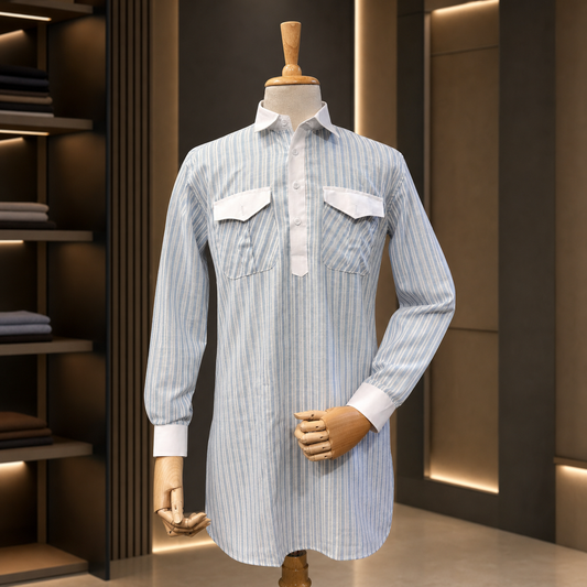 Men's Striped Hunting Kurta