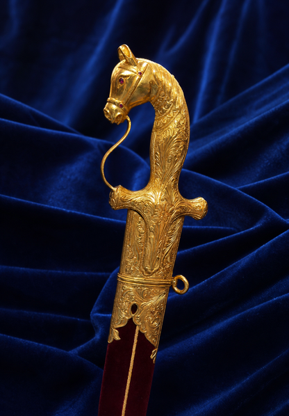 Decorative Horse Head Wedding Sword – 40 Inch (Pure Gold Polish)