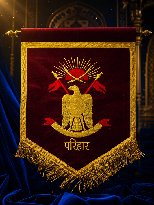 Royal  Parihar Heritage Velvet Banner Flag – 1.5 x 2 Feet