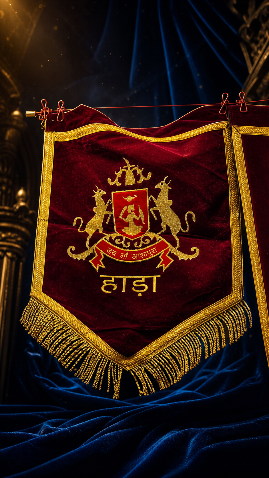 Royal Hada Heritage Velvet Banner Flag – 1.5 x 2 Feet