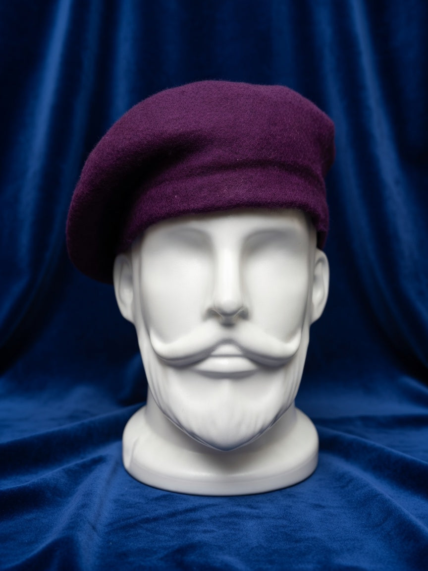 Royal Rajputana Dark Plum Beret Cap
