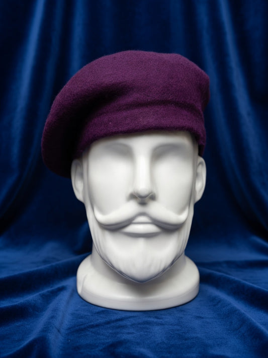 Royal Rajputana Dark Plum Beret Cap