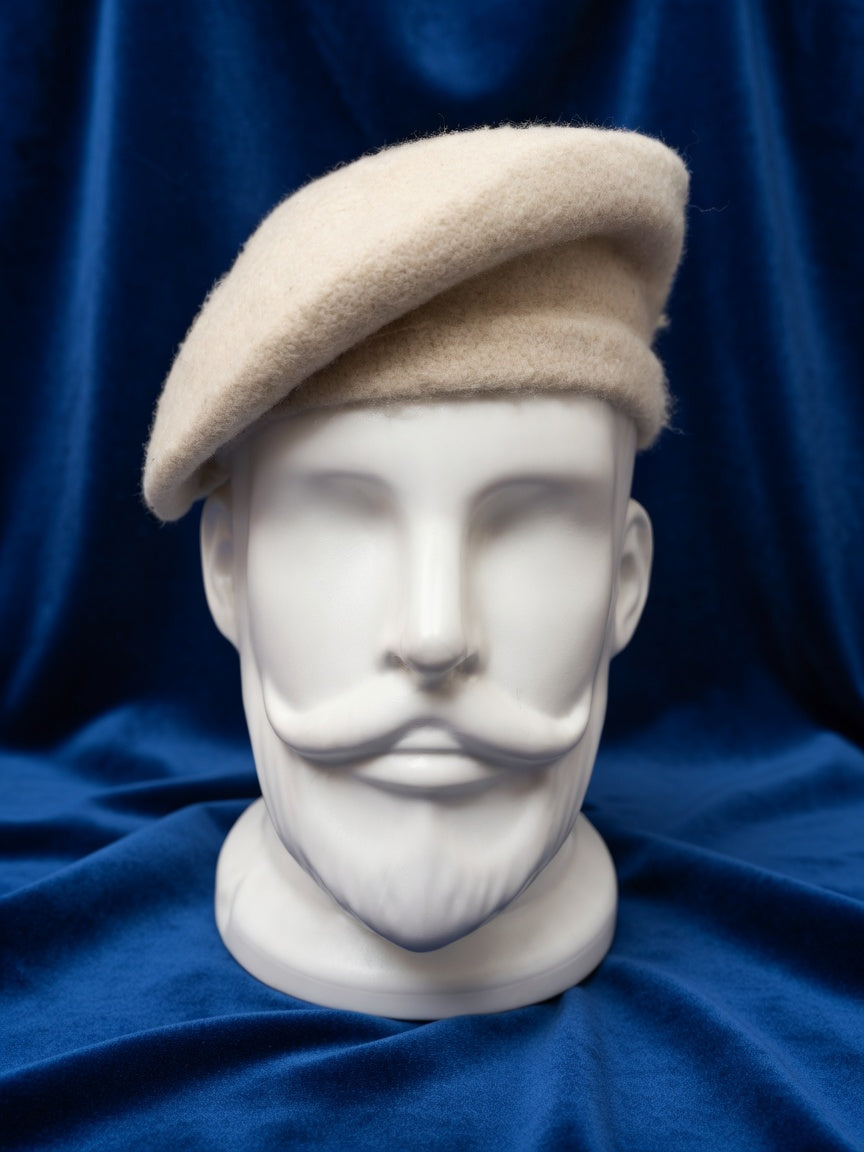 Royal Rajputana Ivory Cream Beret Cap