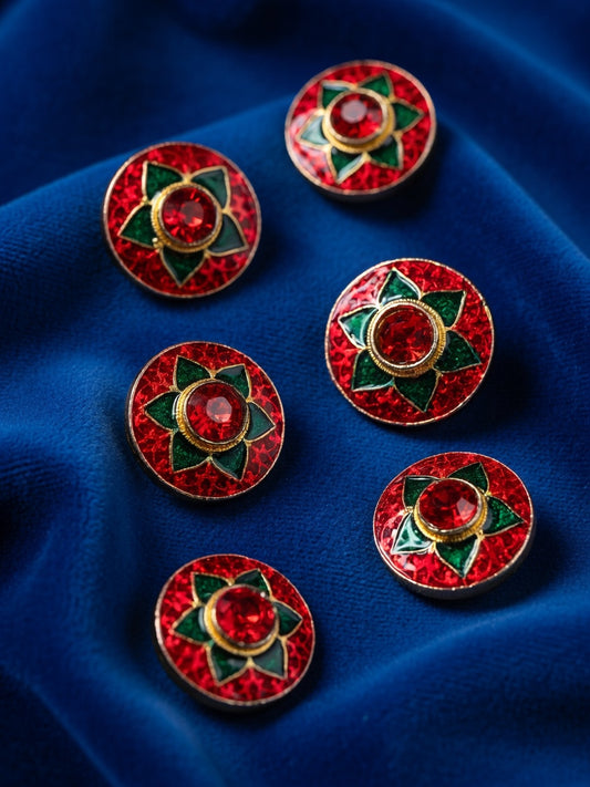 Royal Ruby Star Heritage Button