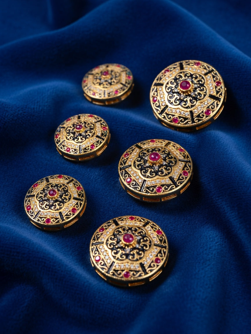 Royal Antique Floral Heritage Button