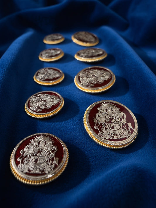 Royal Silver Crest Heritage Button