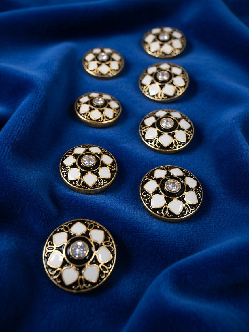 Royal Ivory Floral Heritage Button