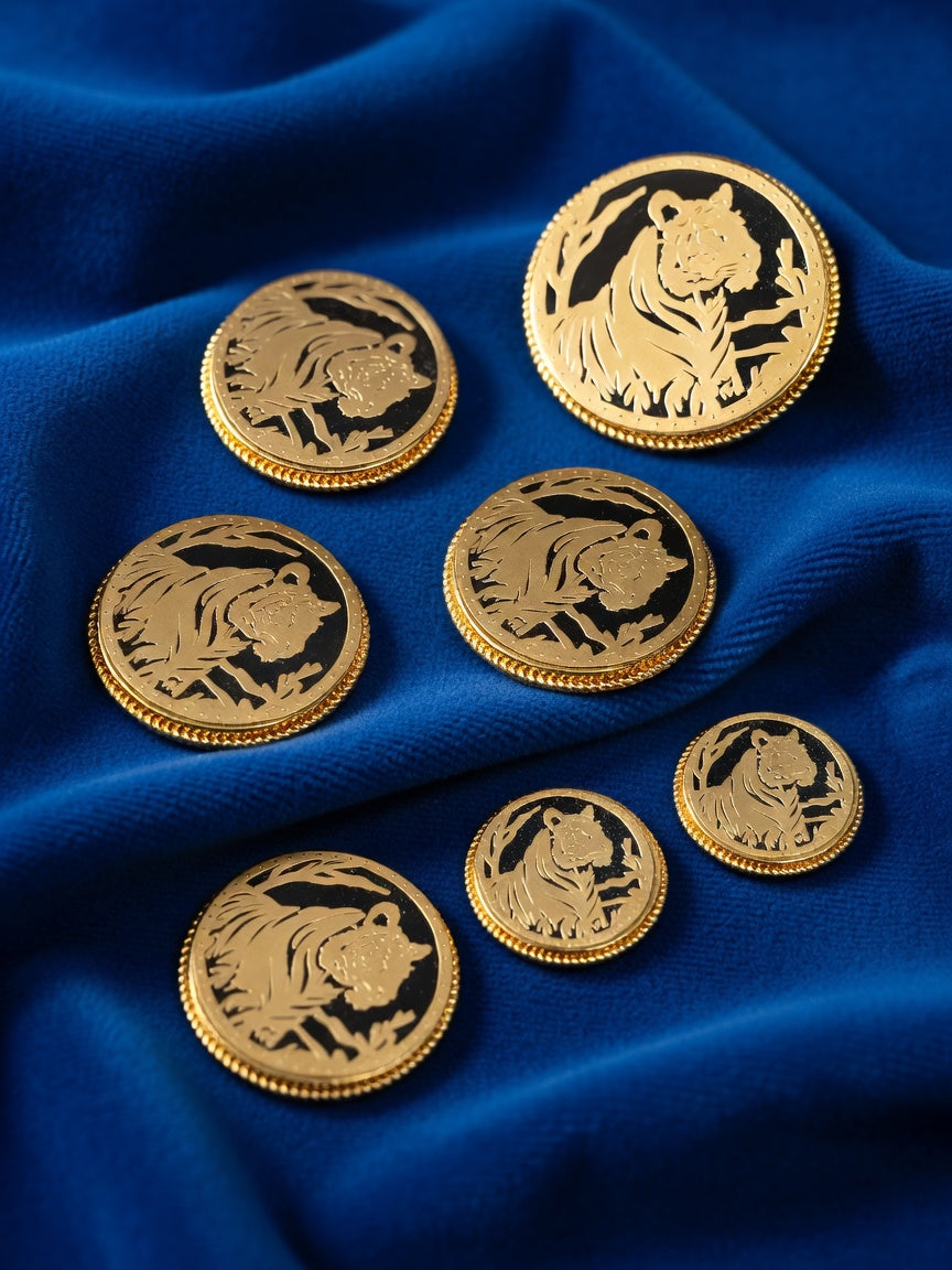 Royal Tiger Emblem Heritage Button
