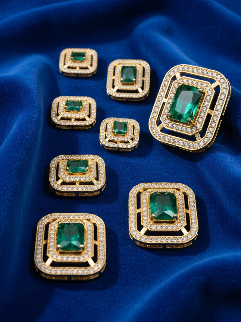 Royal Emerald Stone Heritage Button