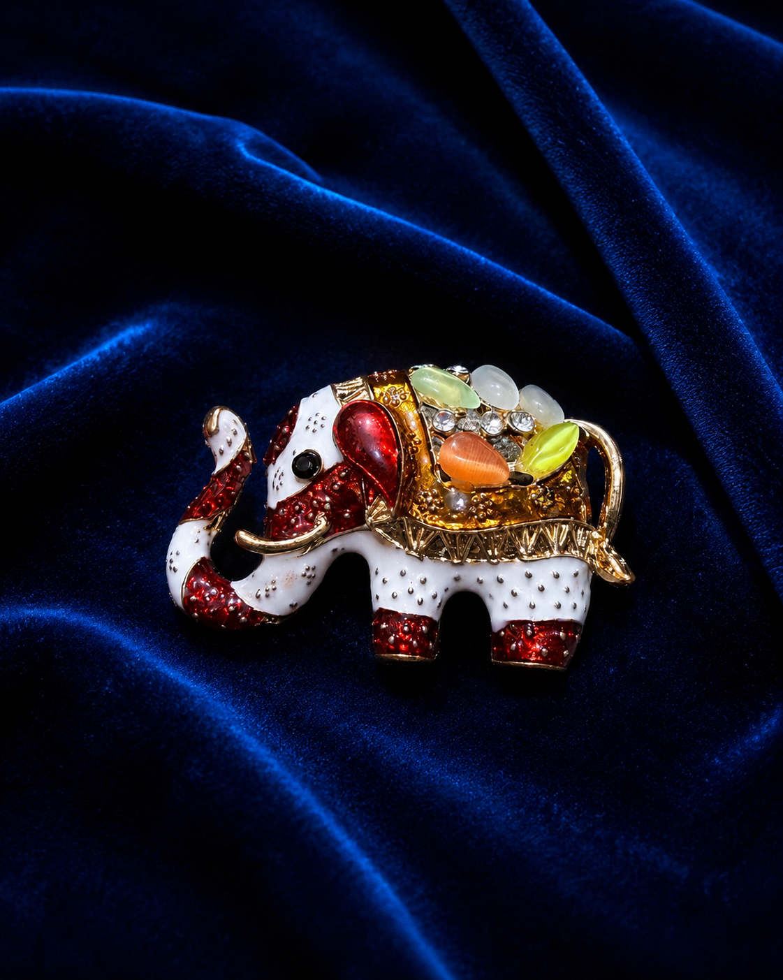 Decorative Elephant Design Jodhpuri Brooch