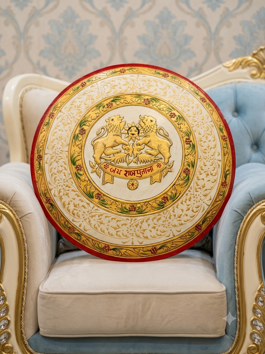 Jai Rajputana Surname Plate – Hand Painted Metal Design